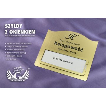 Szyldy z okienkiem - wym. 250x210mm