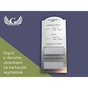 Szyldy z dwoma okienkami - wym. 210x485mm