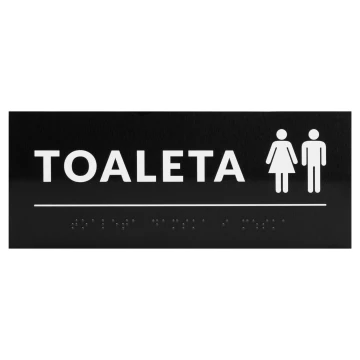 Tabliczka z pismem Braille'a - toaleta - twarde PCW - wym. 200x80 mm - TAB670