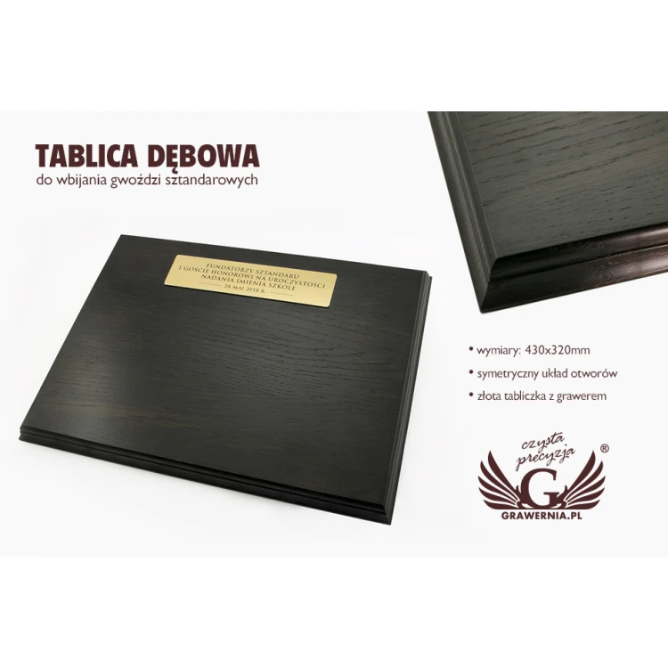 TABLICA DO WBIJANIA GWOŹDZI SZTANDAROWYCH - CIEMNA -  wym.  430x320mm - TAB054
