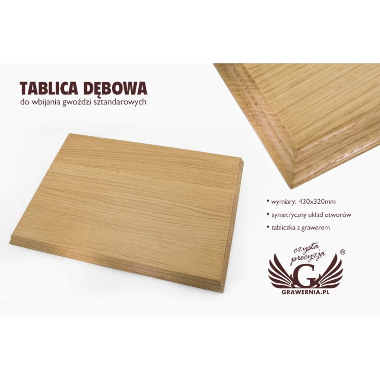 TABLICA DO WBIJANIA GWOŹDZI SZTANDAROWYCH - JASNA -  wym. 430x320mm - TAB055