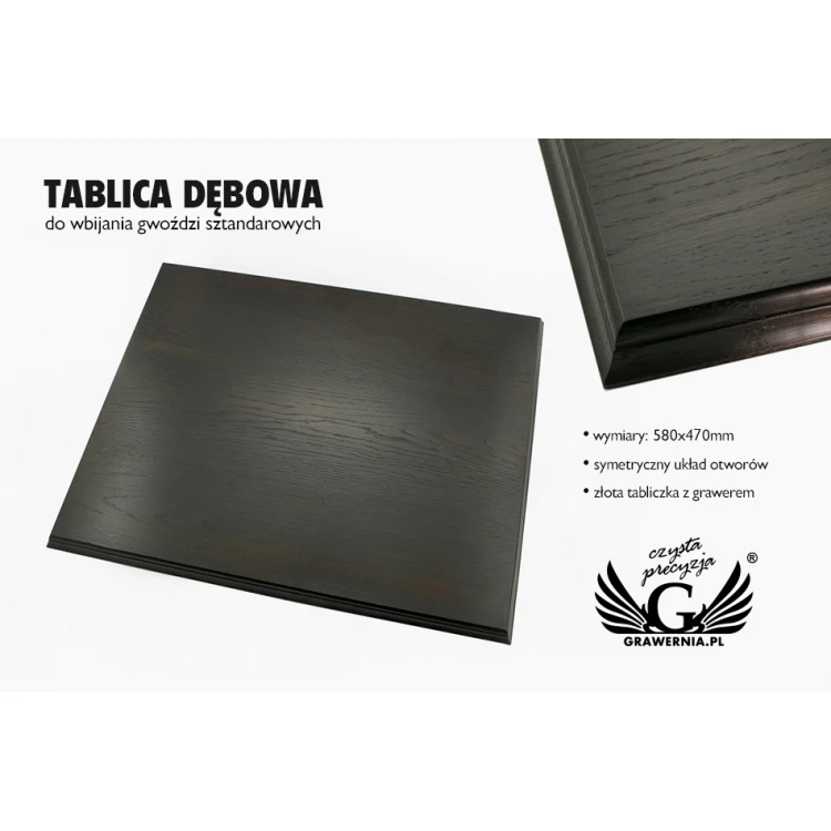 TABLICA DO WBIJANIA GWOŹDZI SZTANDAROWYCH - CIEMNA -  wym.  580x470mm - TAB056