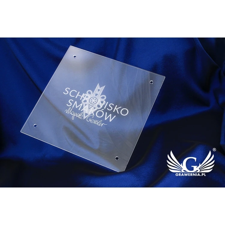 Tablica Firmowa z Twoim logo - plexi grawerowana gr. 5mm - SZ084 - wym. 300x300mm