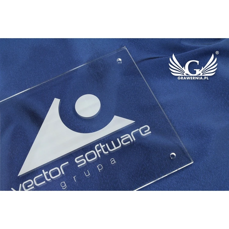 Tablica Firmowa z Twoim logo - plexi grawerowana gr. 5mm - SZ087 - wym. 200x250mm