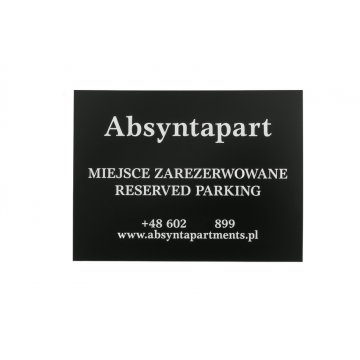 Tablica informacyjna grawerowana - miejsce parkingowe - laminat gr. 1,6mm - wym. 500x370mm - SZ123