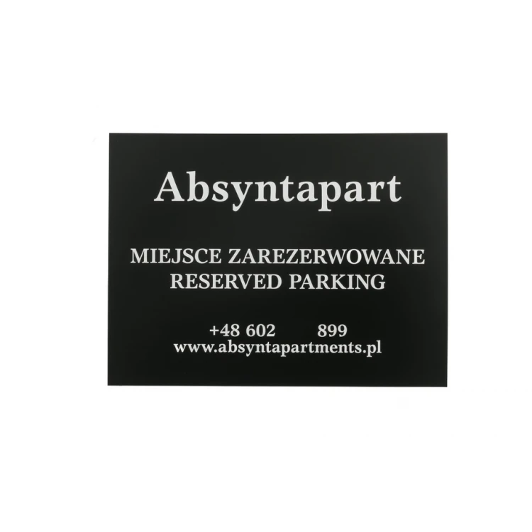 Tablica informacyjna grawerowana - miejsce parkingowe - laminat gr. 1,6mm - wym. 500x370mm - SZ123