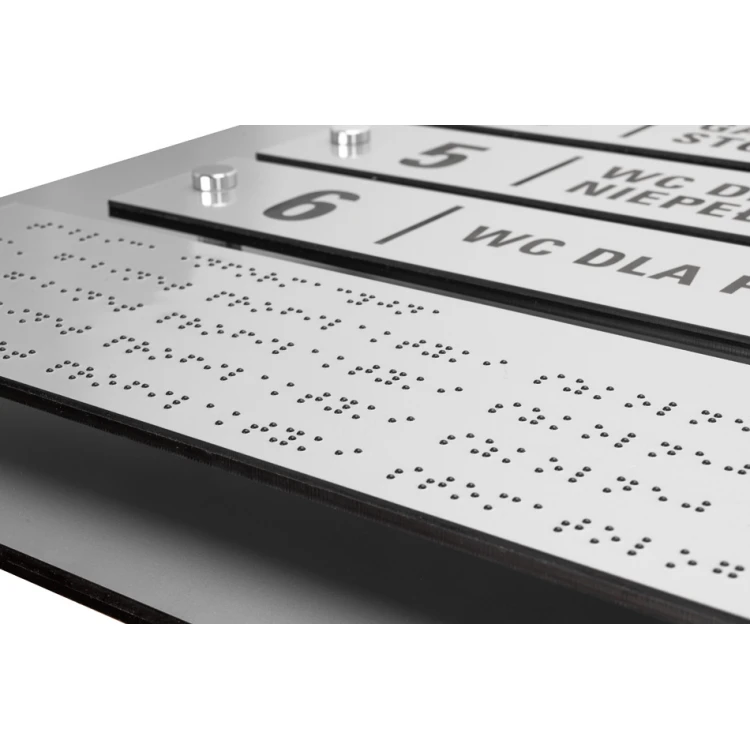 Tablica informacyjna z alfabetem Braille'a - grawerowana laserem - wym: 1000x600mm - TAB342 