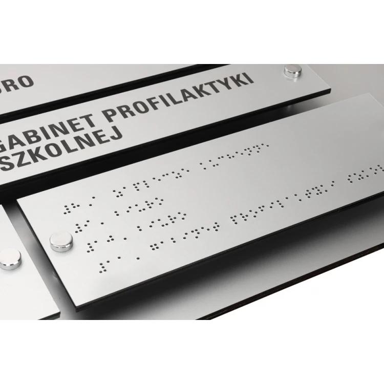 Tablica informacyjna z alfabetem Braille'a - grawerowana laserem - wym: 1000x600mm - TAB342 