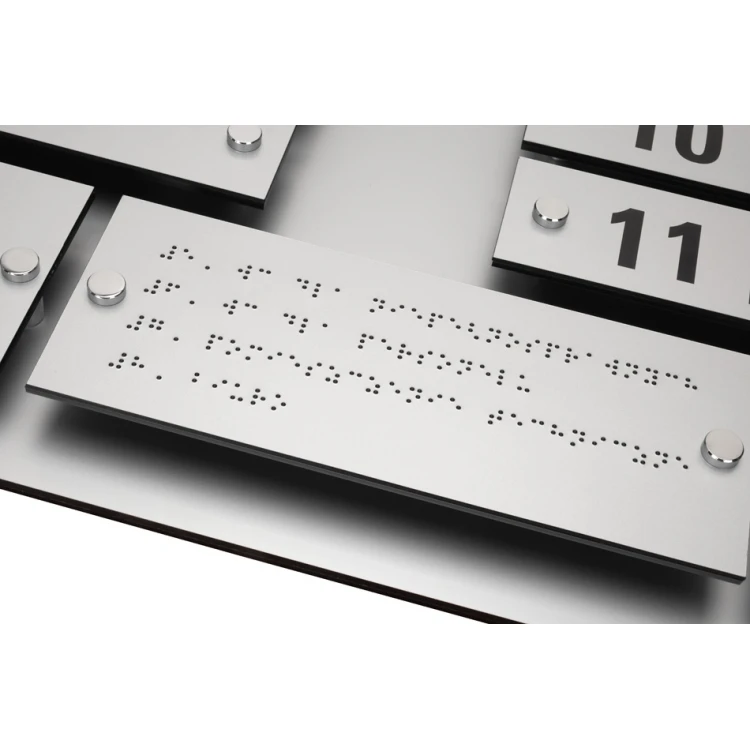 Tablica informacyjna z alfabetem Braille'a - grawerowana laserem - wym: 1000x600mm - TAB342 