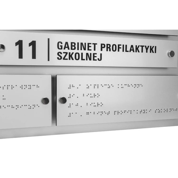 Tablica informacyjna z alfabetem Braille'a - grawerowana laserem - wym: 1000x600mm - TAB342 