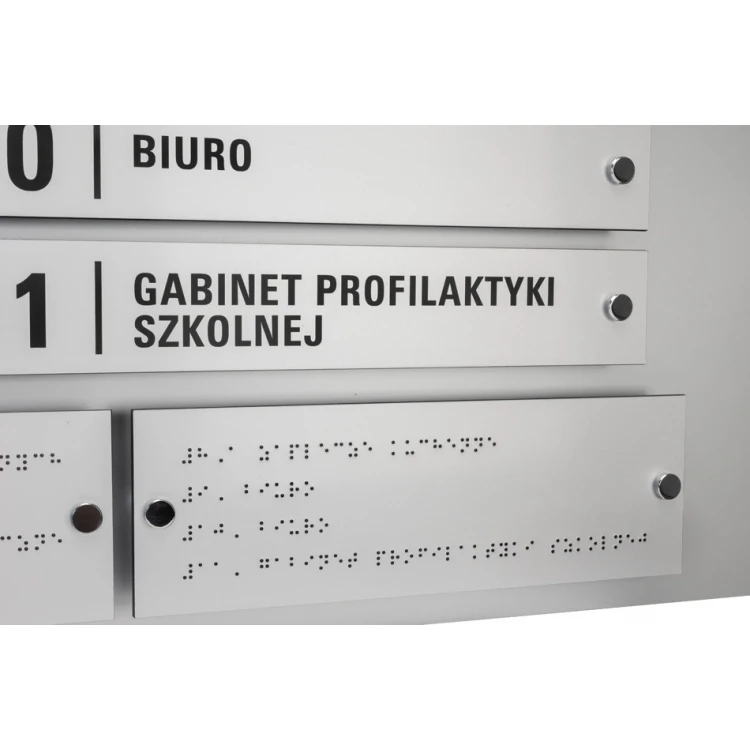 Tablica informacyjna z alfabetem Braille'a - grawerowana laserem - wym: 1000x600mm - TAB342 