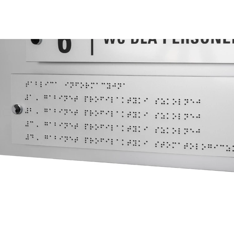 Tablica informacyjna z alfabetem Braille'a - grawerowana laserem - wym: 1000x600mm - TAB342 
