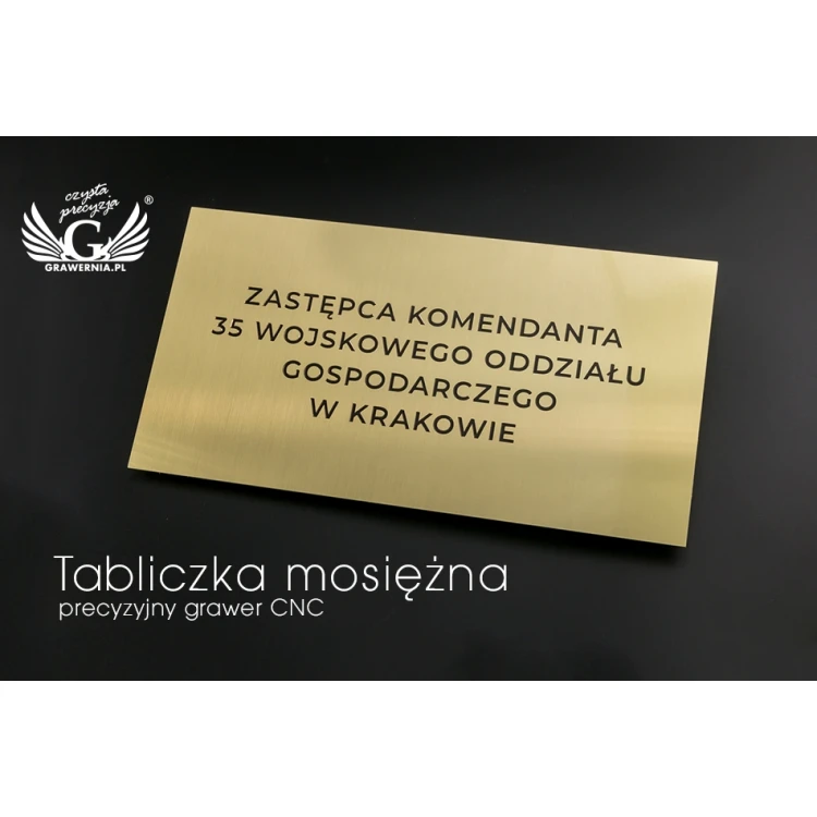 Tabliczka mosiężna grawerowana frezami - wym. 240x125mm - TAB066