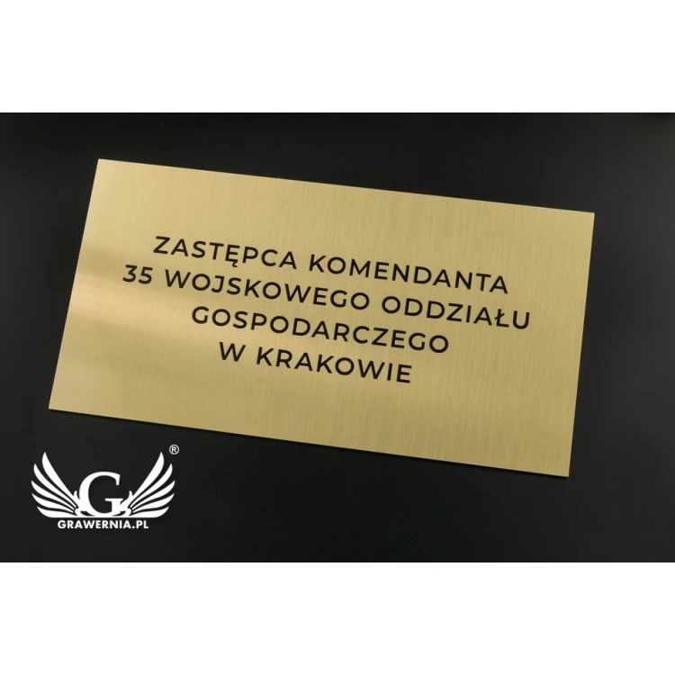 Tabliczka mosiężna grawerowana frezami - wym. 240x125mm - TAB066