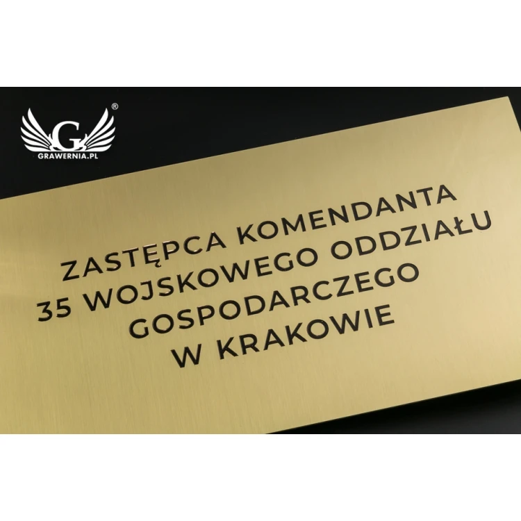 Tabliczka mosiężna grawerowana frezami - wym. 240x125mm - TAB066
