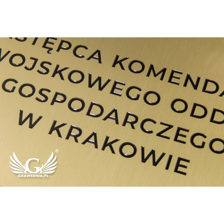 Tabliczka mosiężna grawerowana frezami - wym. 240x125mm - TAB066