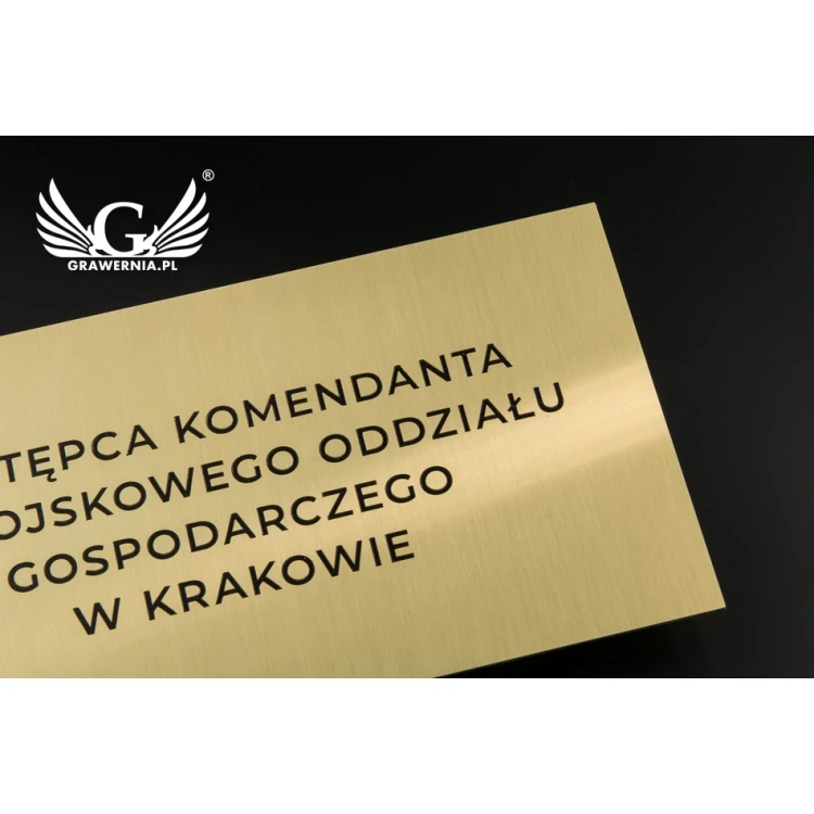 Tabliczka mosiężna grawerowana frezami - wym. 240x125mm - TAB066