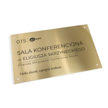 Tablica mosiężna grawerowana - wym. 400x245mm - TAB078 