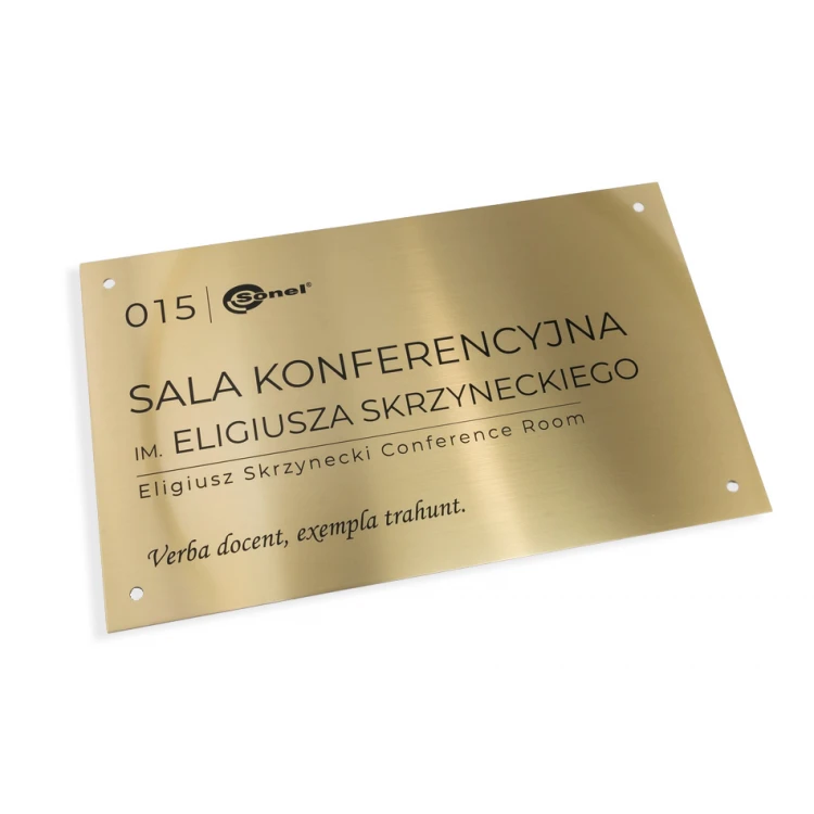 Tablica mosiężna grawerowana - wym. 400x245mm - TAB078 