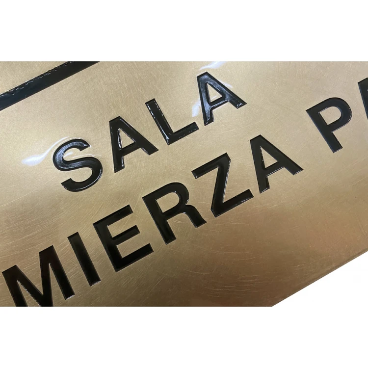 Tablica mosiężna grawerowana - mosiądz szlifowany - grawer CNC z wypełnieniem - wym. 800x540mm - TAB409