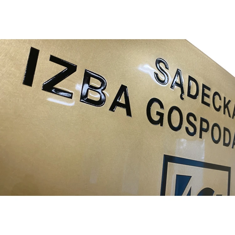 Tablica mosiężna grawerowana - mosiądz szlifowany - grawer CNC z wypełnieniem - wym. 800x540mm - TAB409