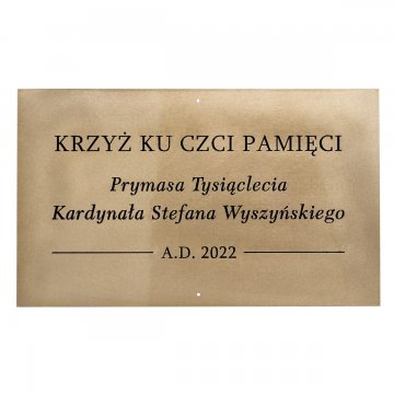 Tablica mosiężna grawerowana - mosiądz szlifowany - grawer CNC z wypełnieniem - wym. 500x300mm - TAB667