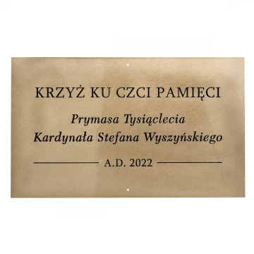 Tablica mosiężna grawerowana - mosiądz szlifowany - grawer CNC z wypełnieniem - wym. 500x300mm - TAB667