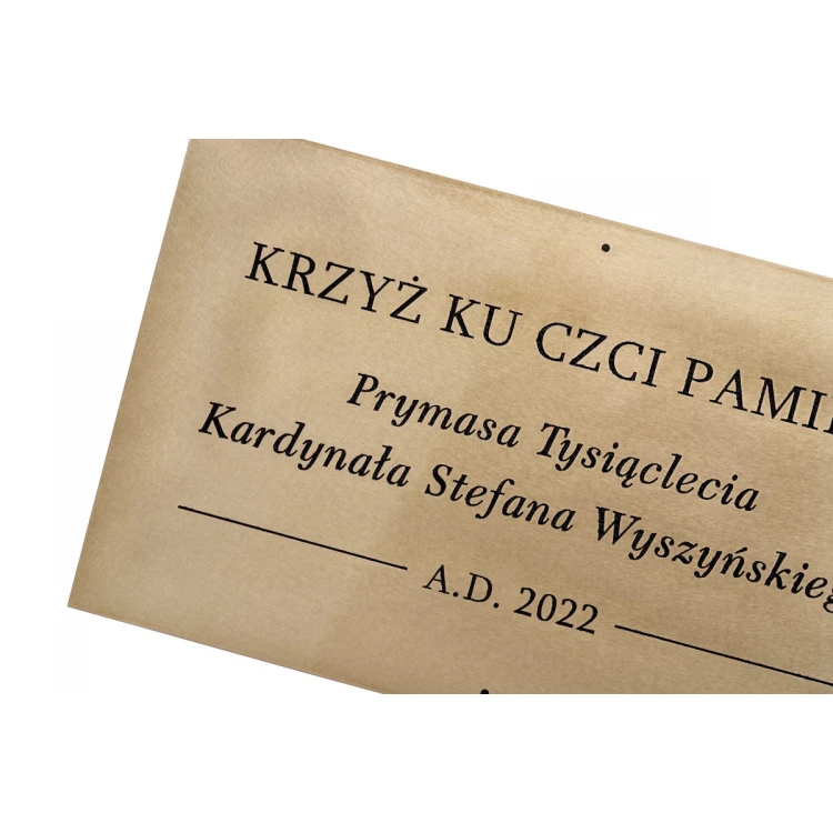 Tablica mosiężna grawerowana - mosiądz szlifowany - grawer CNC z wypełnieniem - wym. 500x300mm - TAB667