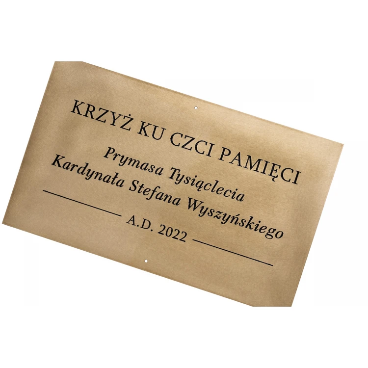 Tablica mosiężna grawerowana - mosiądz szlifowany - grawer CNC z wypełnieniem - wym. 500x300mm - TAB667