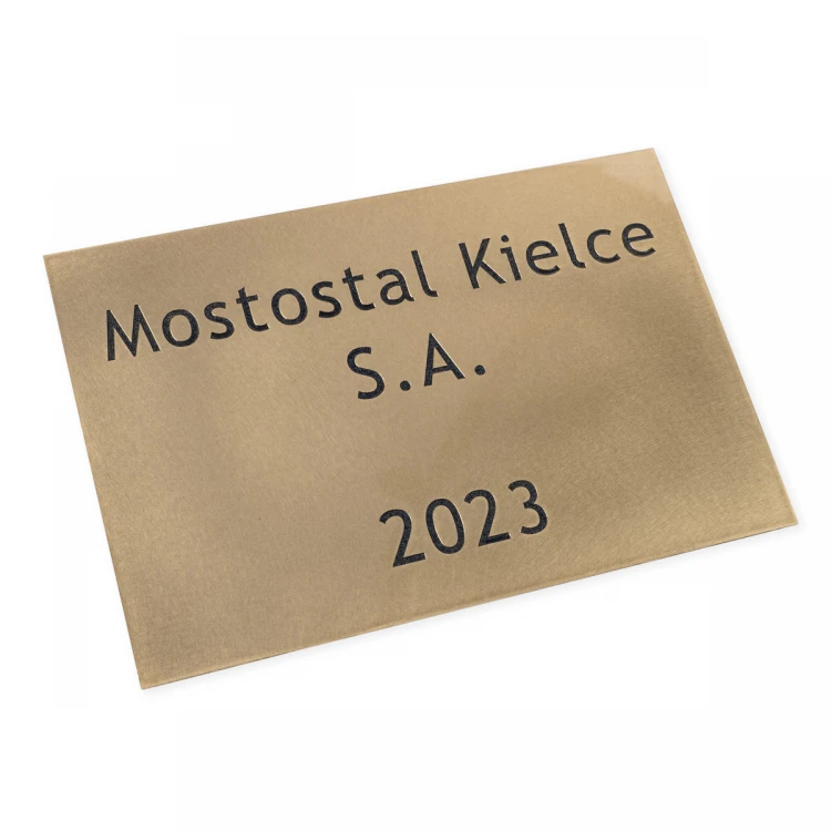 Tablica mosiężna grawerowana - mosiądz szlifowany - grawer CNC z wypełnieniem - wym. 300x200mm - TAB513 