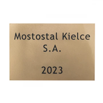 Tablica mosiężna grawerowana - mosiądz szlifowany - grawer CNC z wypełnieniem - wym. 300x200mm - TAB513 