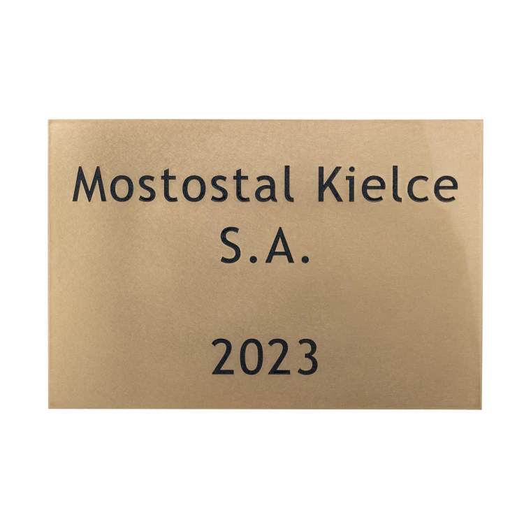 Tablica mosiężna grawerowana - mosiądz szlifowany - grawer CNC z wypełnieniem - wym. 300x200mm - TAB513 