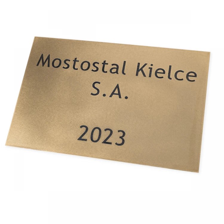 Tablica mosiężna grawerowana - mosiądz szlifowany - grawer CNC z wypełnieniem - wym. 300x200mm - TAB513 