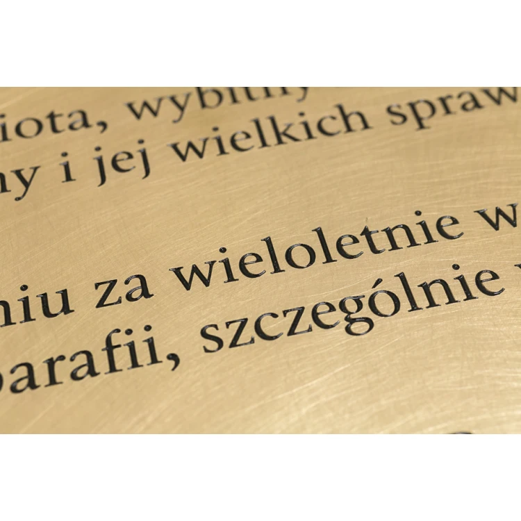 Tablica pamiątkowa z fotografią - mosiądz szczotkowany i lakierowany - wym. 400x300mm - TAB248