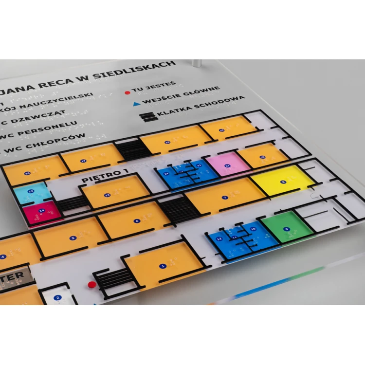Plan tyflograficzny z pismem Braille'a - plexi i ADA - wym: 594x420mm (A2) - TAB387