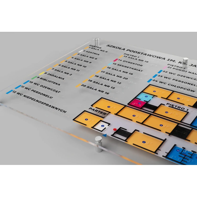Plan tyflograficzny z pismem Braille'a - plexi i ADA - wym: 594x420mm (A2) - TAB387