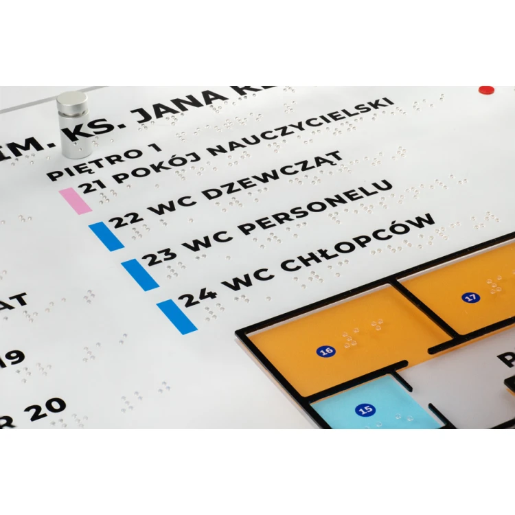 Plan tyflograficzny z pismem Braille'a - plexi i ADA - wym: 594x420mm (A2) - TAB387