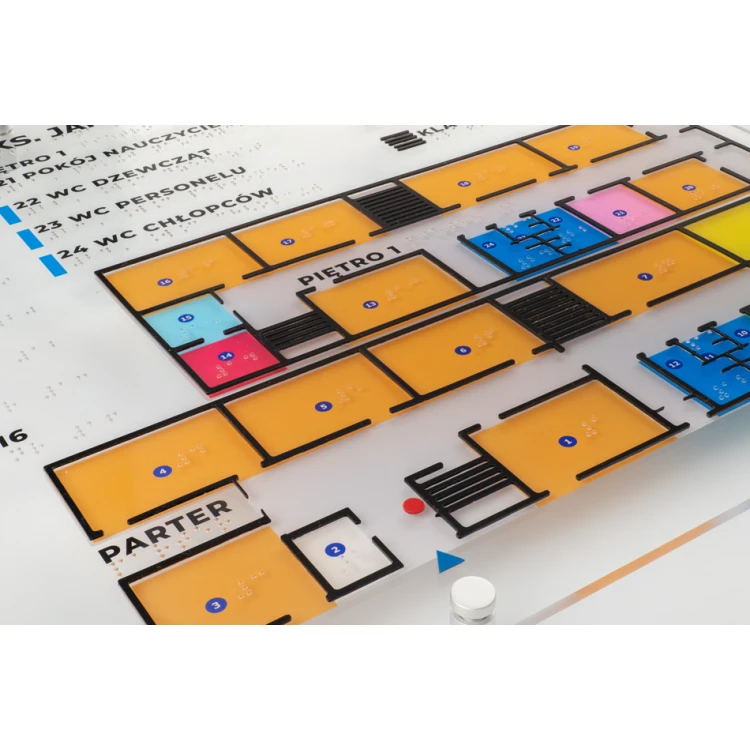 Plan tyflograficzny z pismem Braille'a - plexi i ADA - wym: 594x420mm (A2) - TAB387