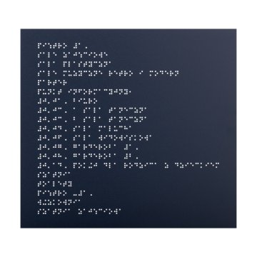 Tablica z dibondu z pismem Braille'a - wym. 250x230mm - TAB555