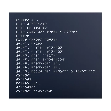 Tablica z dibondu z pismem Braille'a - wym. 250x230mm - TAB555