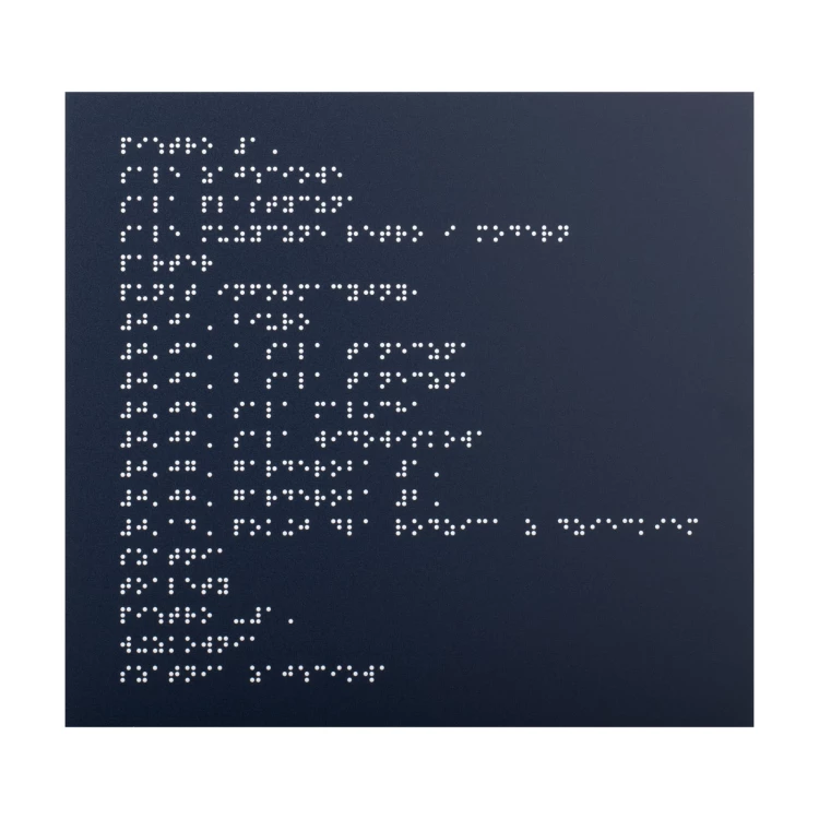 Tablica z dibondu z pismem Braille'a - wym. 250x230mm - TAB555