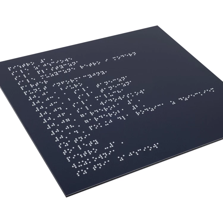 Tablica z dibondu z pismem Braille'a - wym. 250x230mm - TAB555