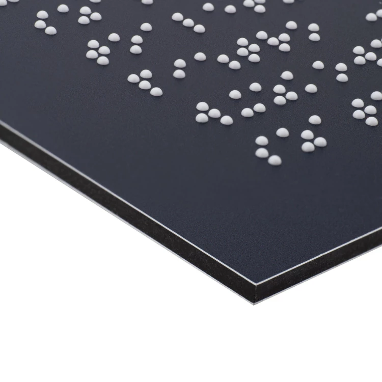 Tablica z dibondu z pismem Braille'a - wym. 250x230mm - TAB555