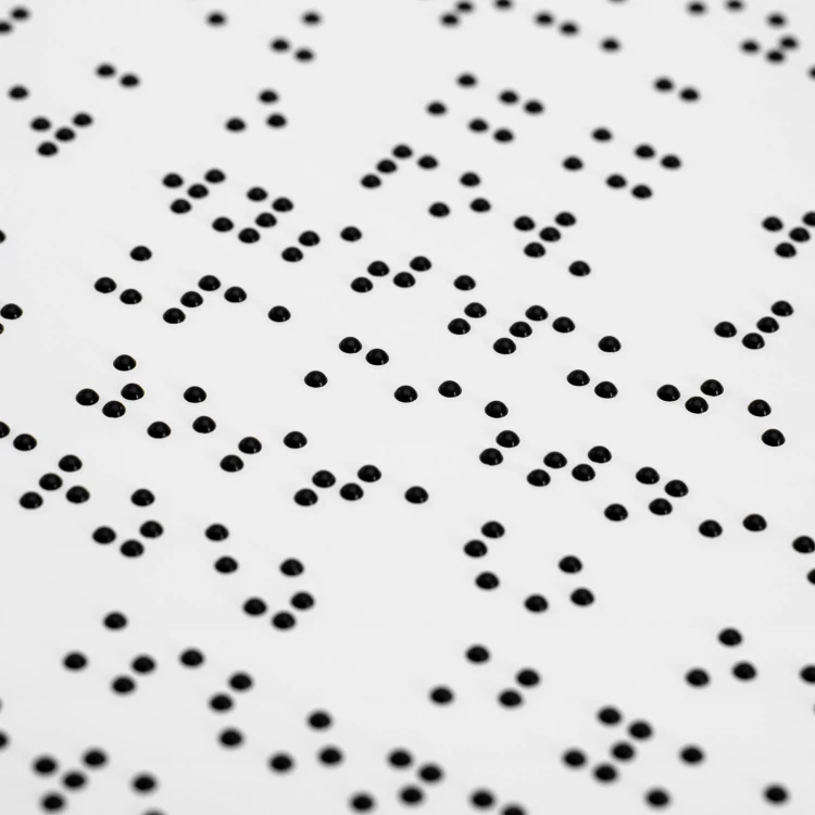 Tablica z dibondu z pismem Braille'a - wym. 770x320 mm - TAB669