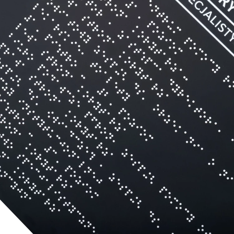 Tablica z pismem Braille'a - akryl czarny mat - wym. 600x450mm - DARK - TAB536