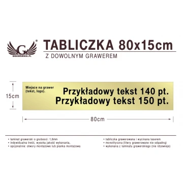 Tabliczka 80x15cm dowolny grawer laserem