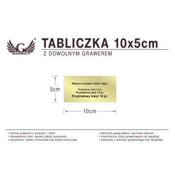 Tabliczka 10x5cm dowolny grawer laserem