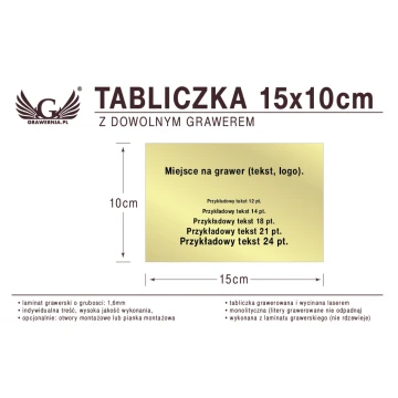 Tabliczka 15x10cm dowolny grawer laserem