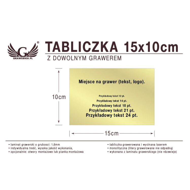 Tabliczka 15x10cm dowolny grawer laserem