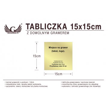 Tabliczka 15x15cm dowolny grawer laserem